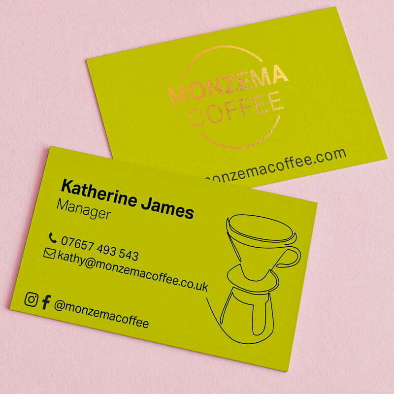 coloured business cards