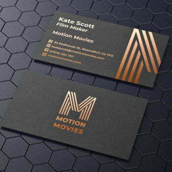 Business card with copper foil