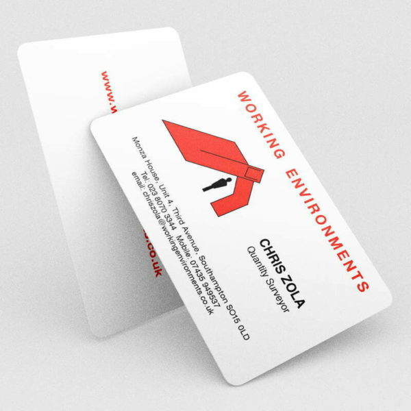 Business card with rounded corners